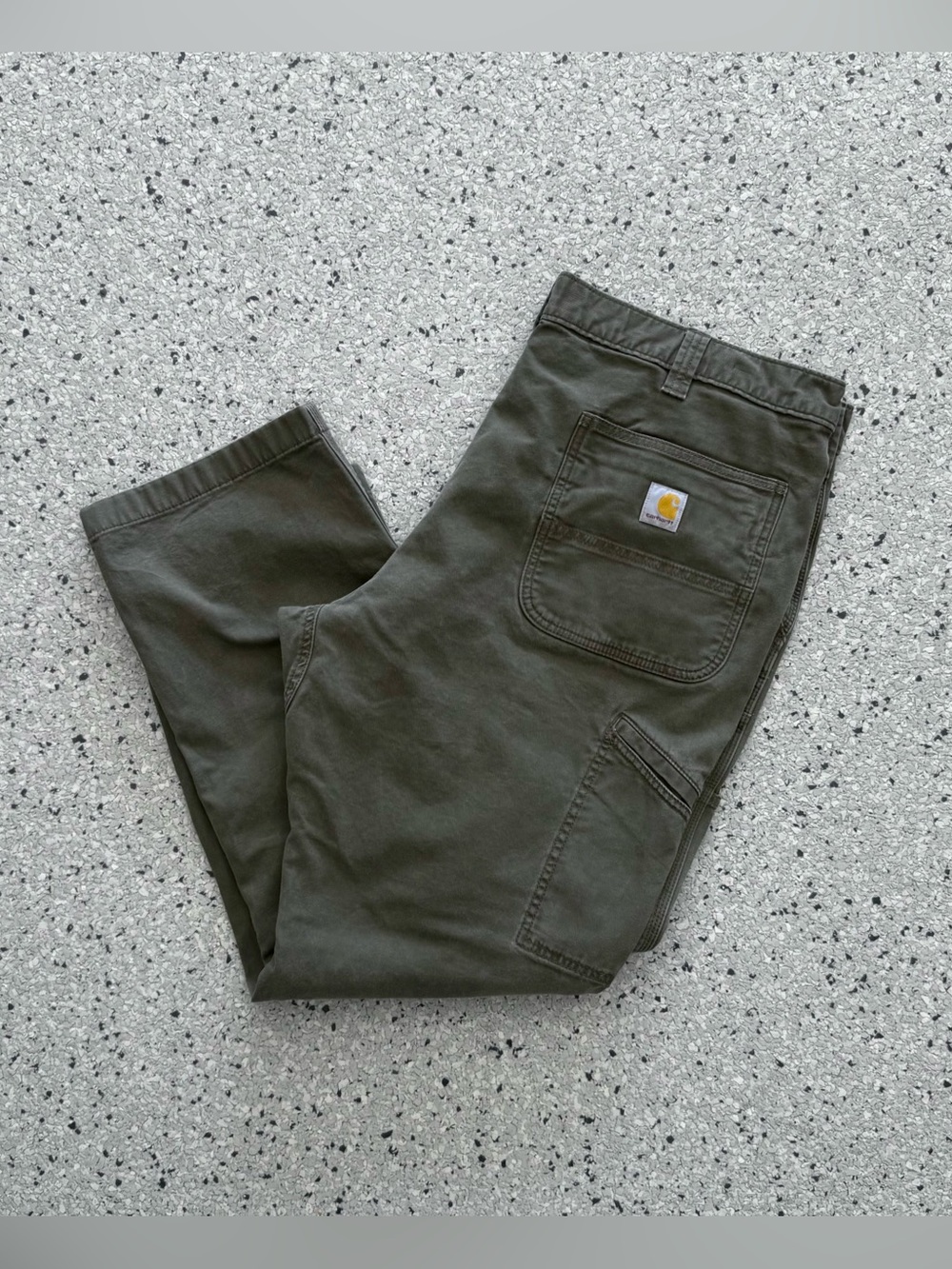 Carhartt Rugged Flex Double-Front Knee Work Pants Olive Green Relaxed Fit 42x30